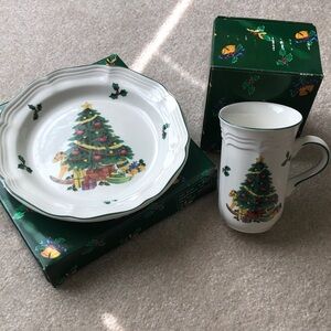 Mikasa Christmas plate and mug
